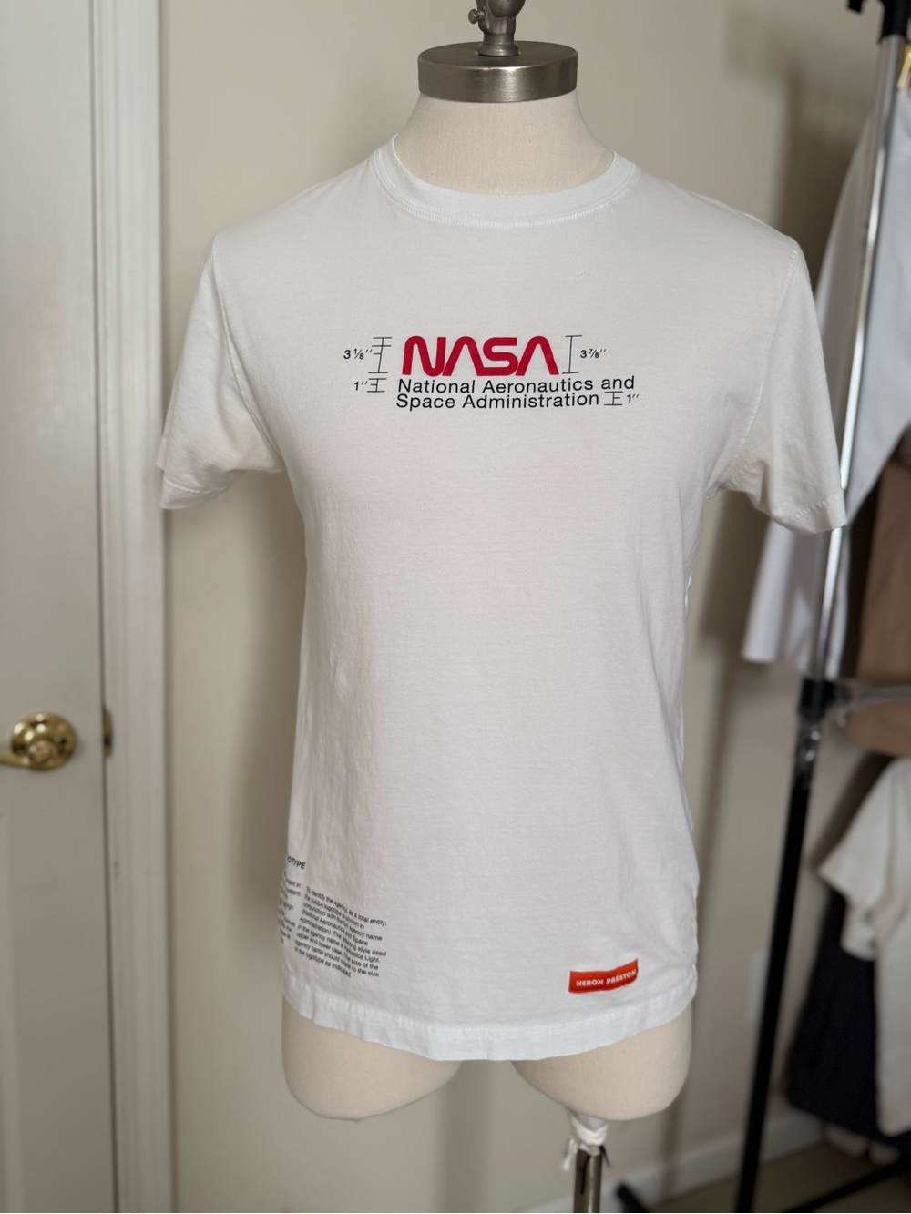 Heron Preston White Short-Sleeve NASA Logo Tee